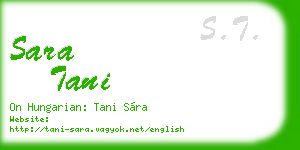 sara tani business card