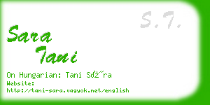 sara tani business card